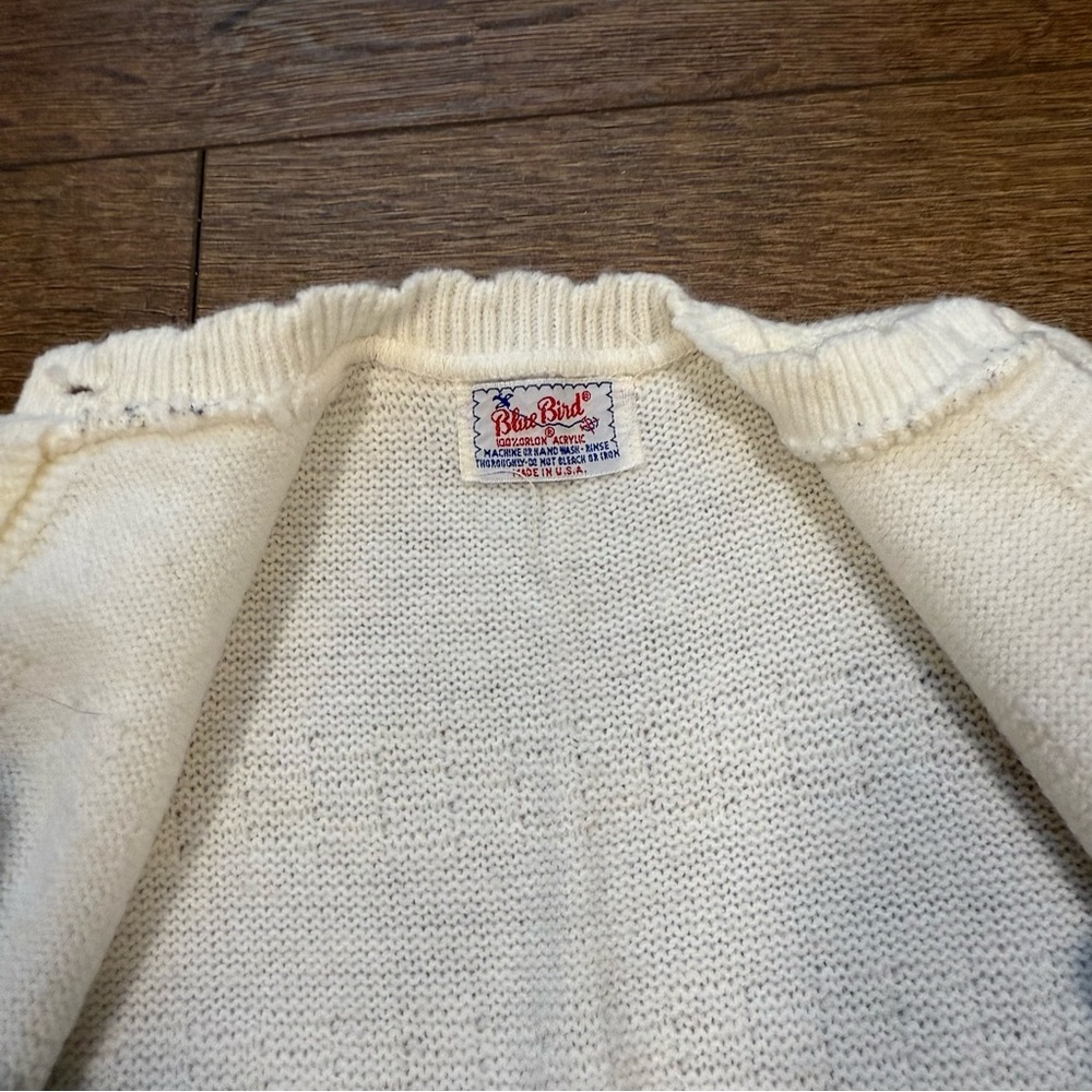VINTAGE Blue Bird infant cardigan - Picture 4 of 6